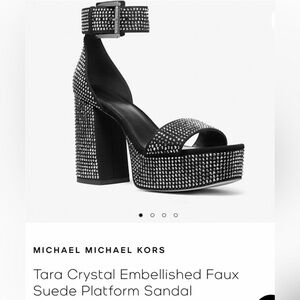 Michael Kors Black Heels with Silver Accents